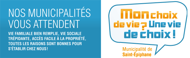 Nos municipalités vous attendent. Vie familiale bien remplie, vie sociale trépidante, accès facile à la propriété, toutes les raisons sont bonnes pour s’établir chez nous. Nos municipalités vous attendent.
